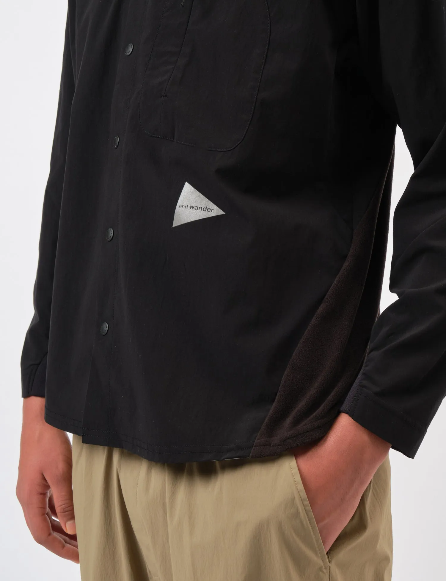 and Wander Fleece Base Long Sleeve Shirt - Black sold by Article London product image thumbnail 2