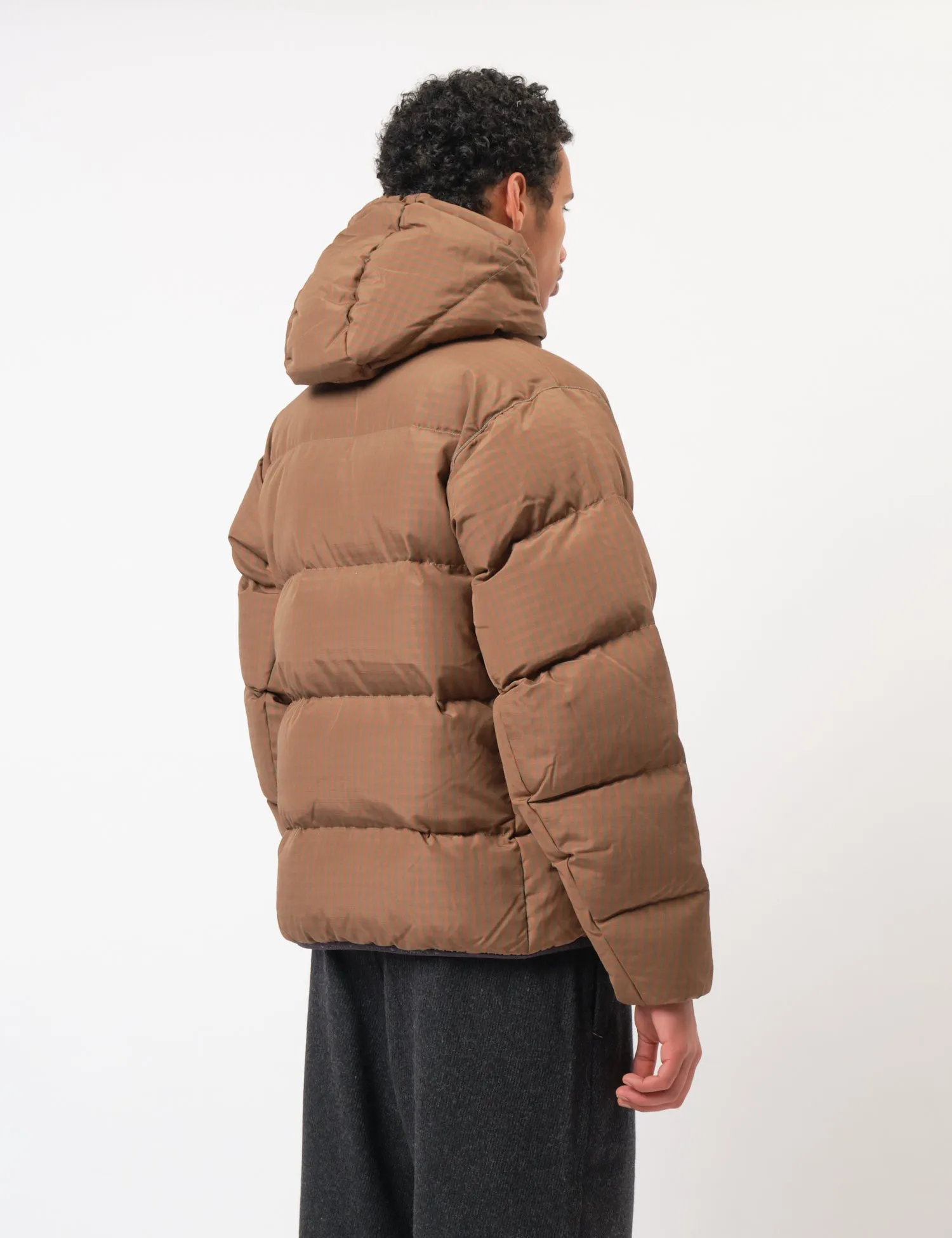 and Wander x Gramicci Wool Check Down Jacket - Orange sold by Article London product image thumbnail 5