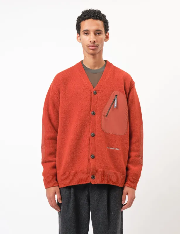 and Wander Shetland Wool Cardigan - Orange sold by Article London