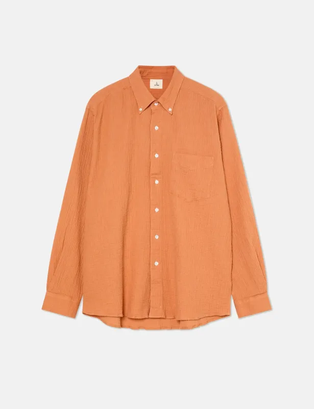 La Paz Bastos Loose Fit Button Down Shirt - Clay sold by Article London