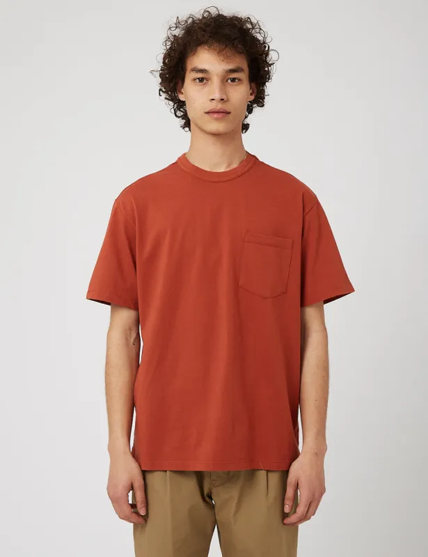 Eastlogue One Pocket T-Shirt - Brick sold by Article London
