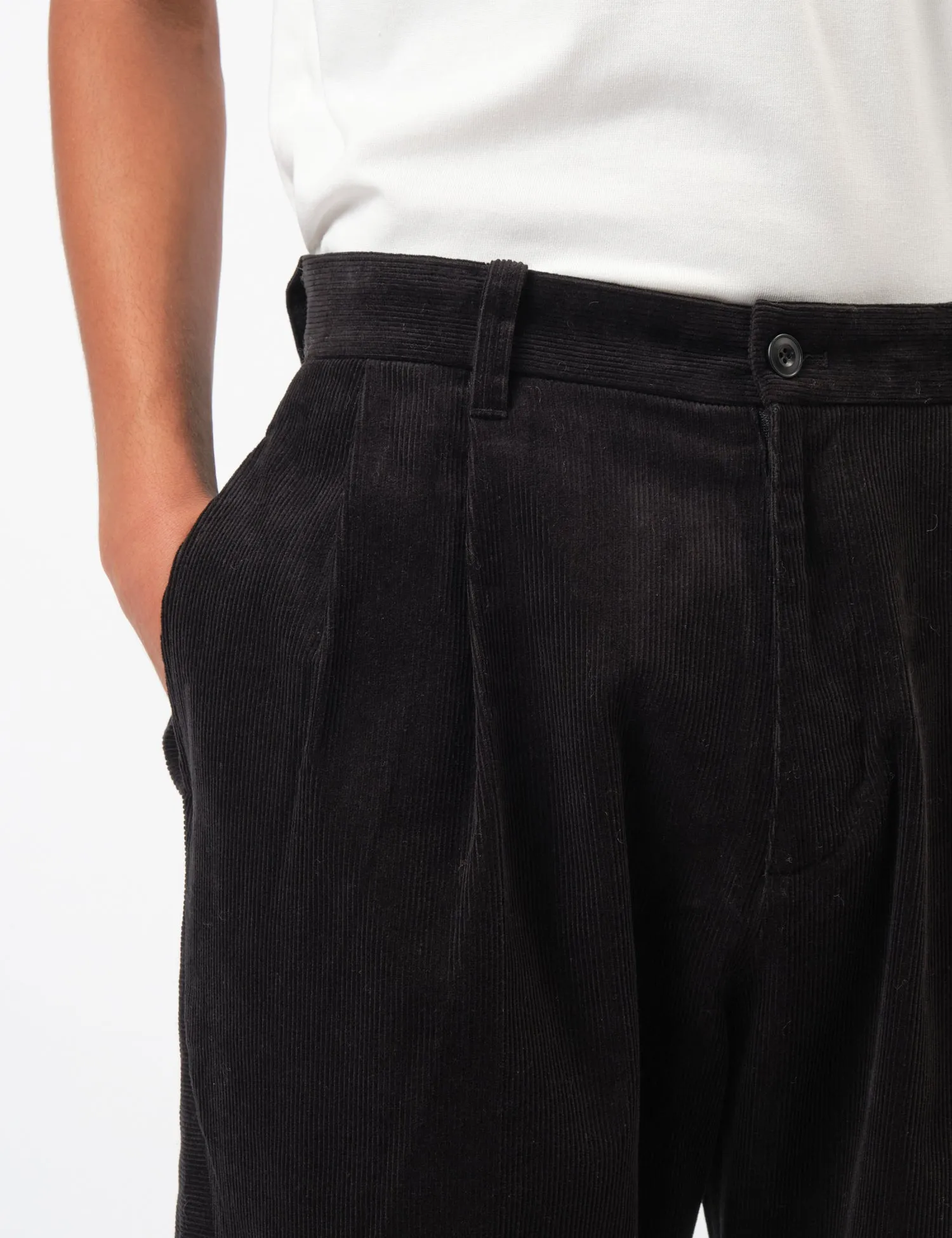 Coor Corduroy Panelled Rounding Pants - Black sold by Article London product image thumbnail 3