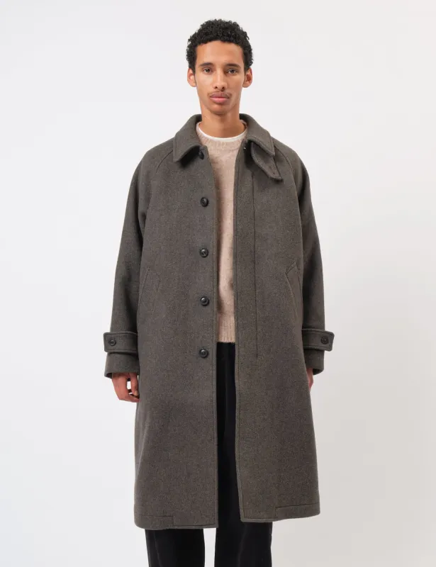Coor Balmacaan Coat (Cashmere-Blend) - Dark Soil Grey sold by Article London