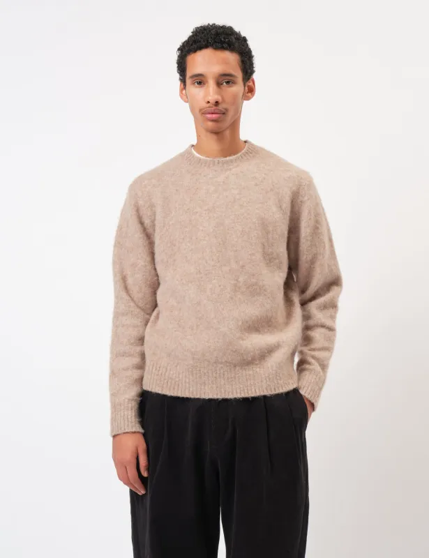 Coor Hairy Alpaca-Blend Crewneck Sweater - Pink Beige sold by Article London
