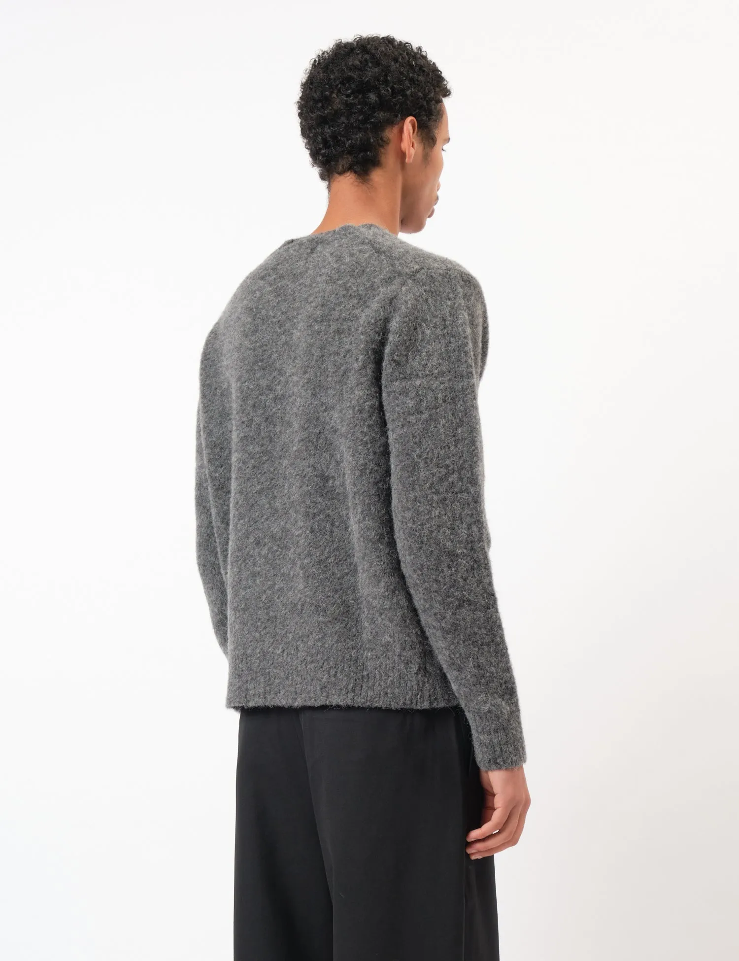 Coor Hairy Alpaca-Blend Crewneck Sweater - Melange Grey sold by Article London product image thumbnail 5