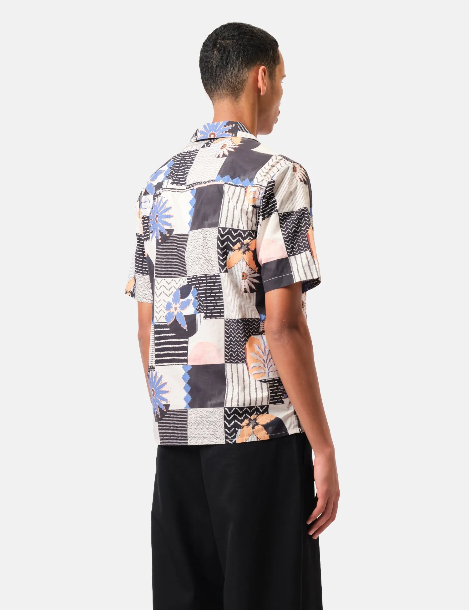 Wax London Didcot Short Sleeve Shirt (Striped Dobby) - Black/Multi sold by Article London product image thumbnail 5
