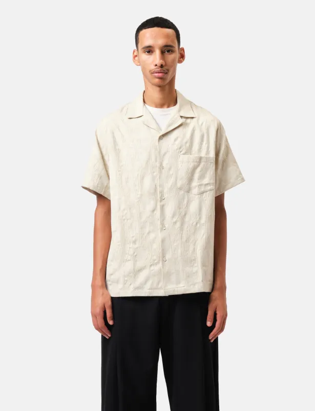 Portuguese Flannel Summer Paisley Short Sleeve Shirt - Saut Ecru sold by Article London