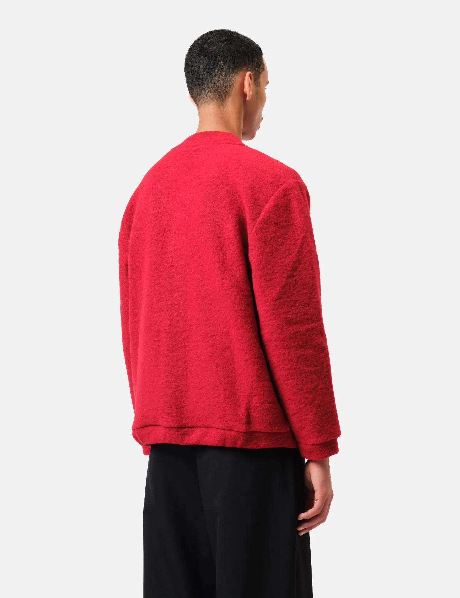 Universal Works Advance Cardigan (Wool Fleece) - Red sold by Article London product image thumbnail 5