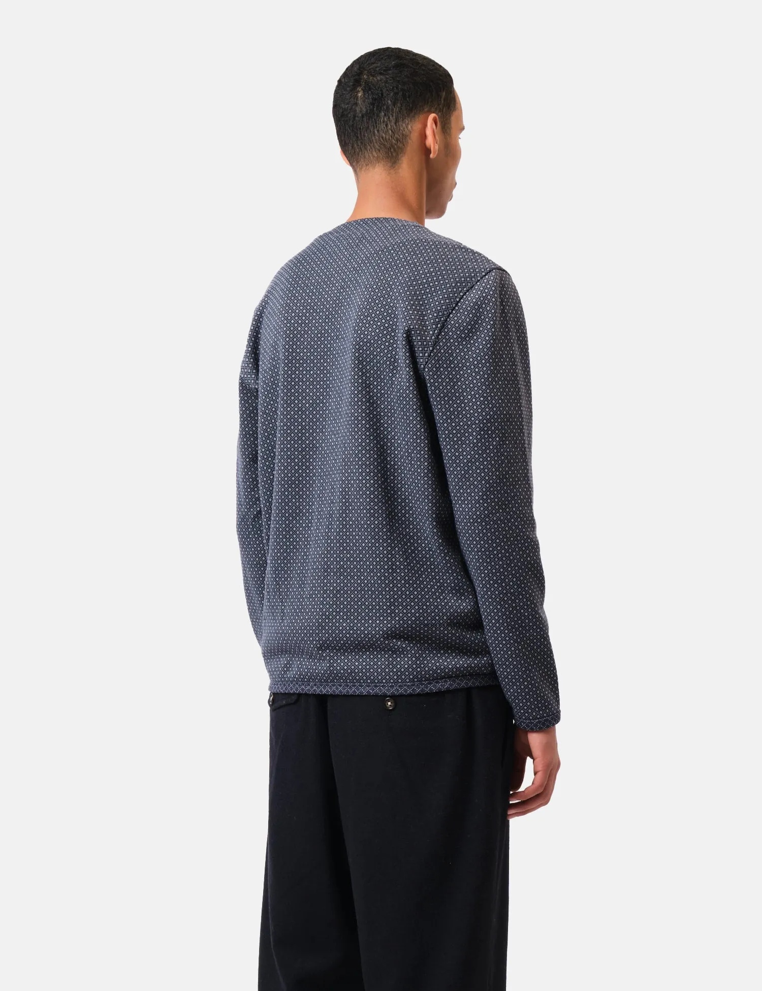 Universal Works Cotton Fleece Cardigan - Navy Blue sold by Article London product image thumbnail 5