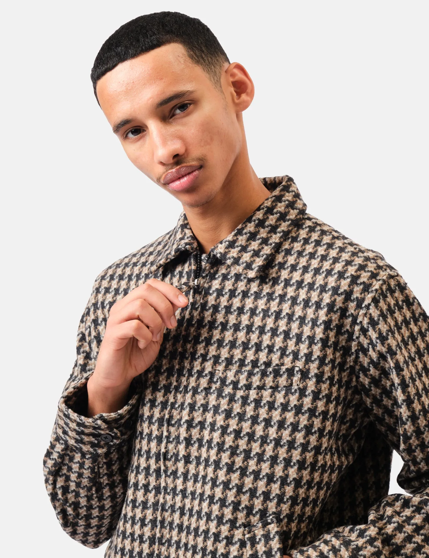 Universal Works Windcheater Jacket (Cortina Tweed) - Sand sold by Article London product image thumbnail 2