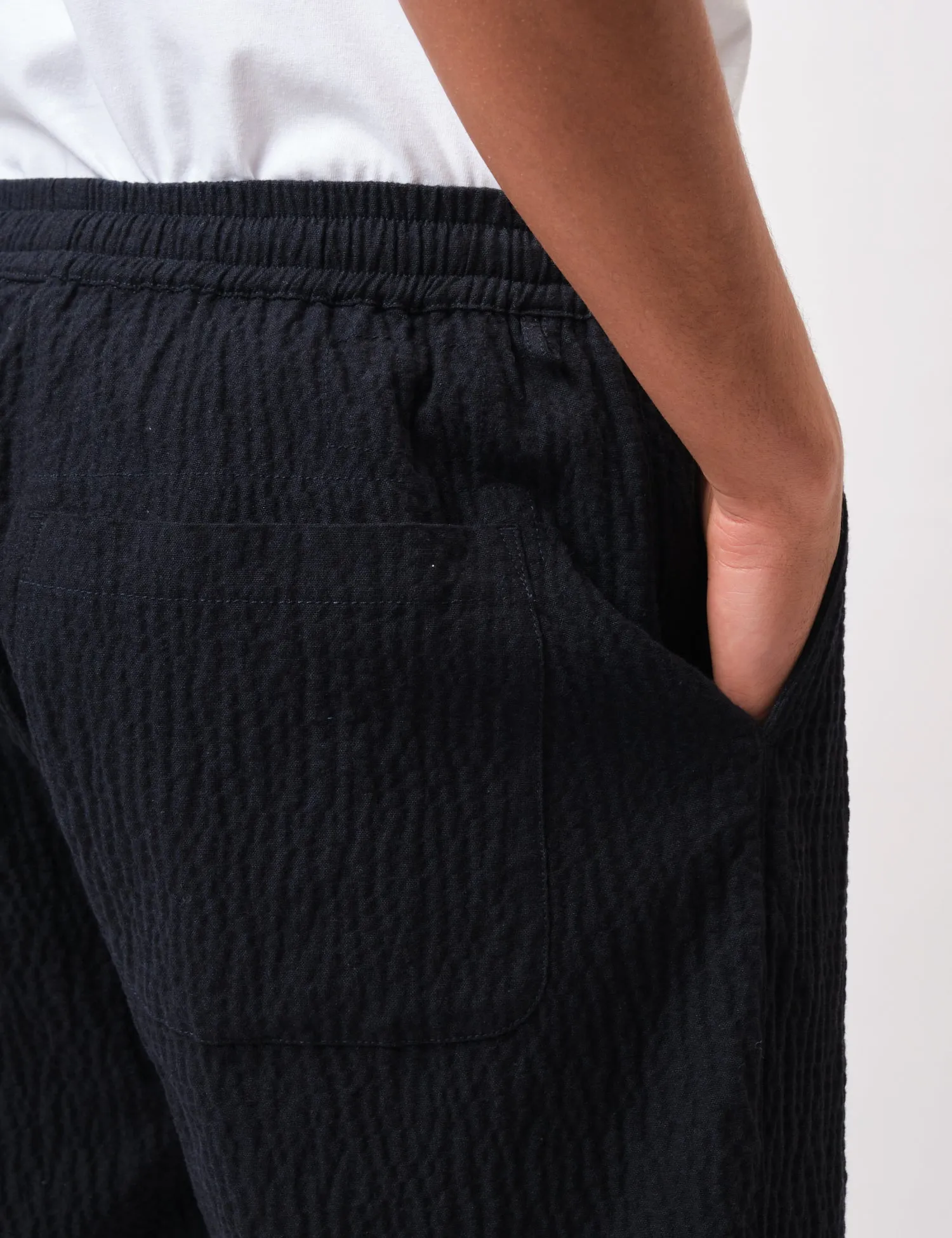 Universal Works Simple Shorts (Ospina Cotton) - Dark Navy Blue sold by Article London product image thumbnail 3