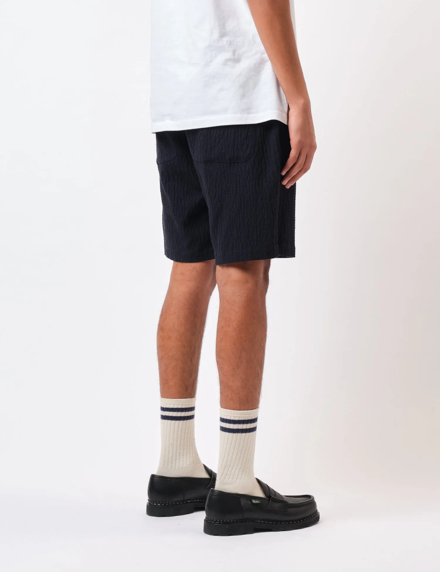 Universal Works Simple Shorts (Ospina Cotton) - Dark Navy Blue sold by Article London product image thumbnail 5