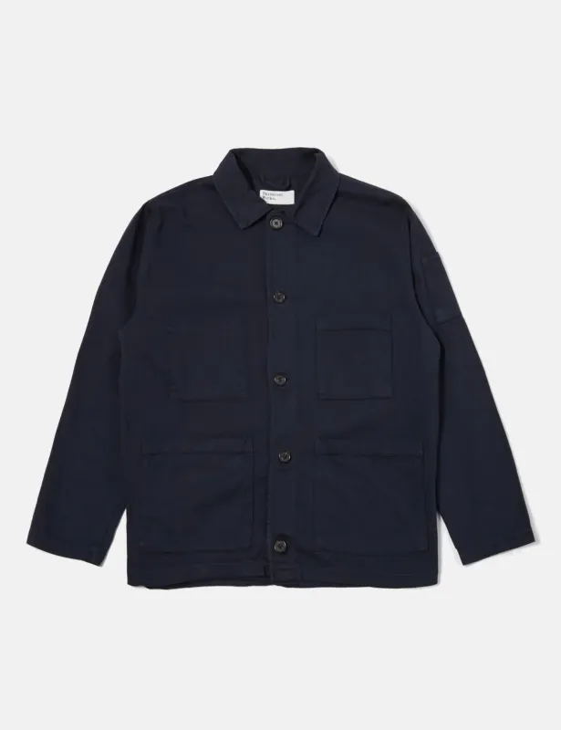 Universal Works Coverall Jacket (Herringbone Cotton) - Dark Navy Blue sold by Article London