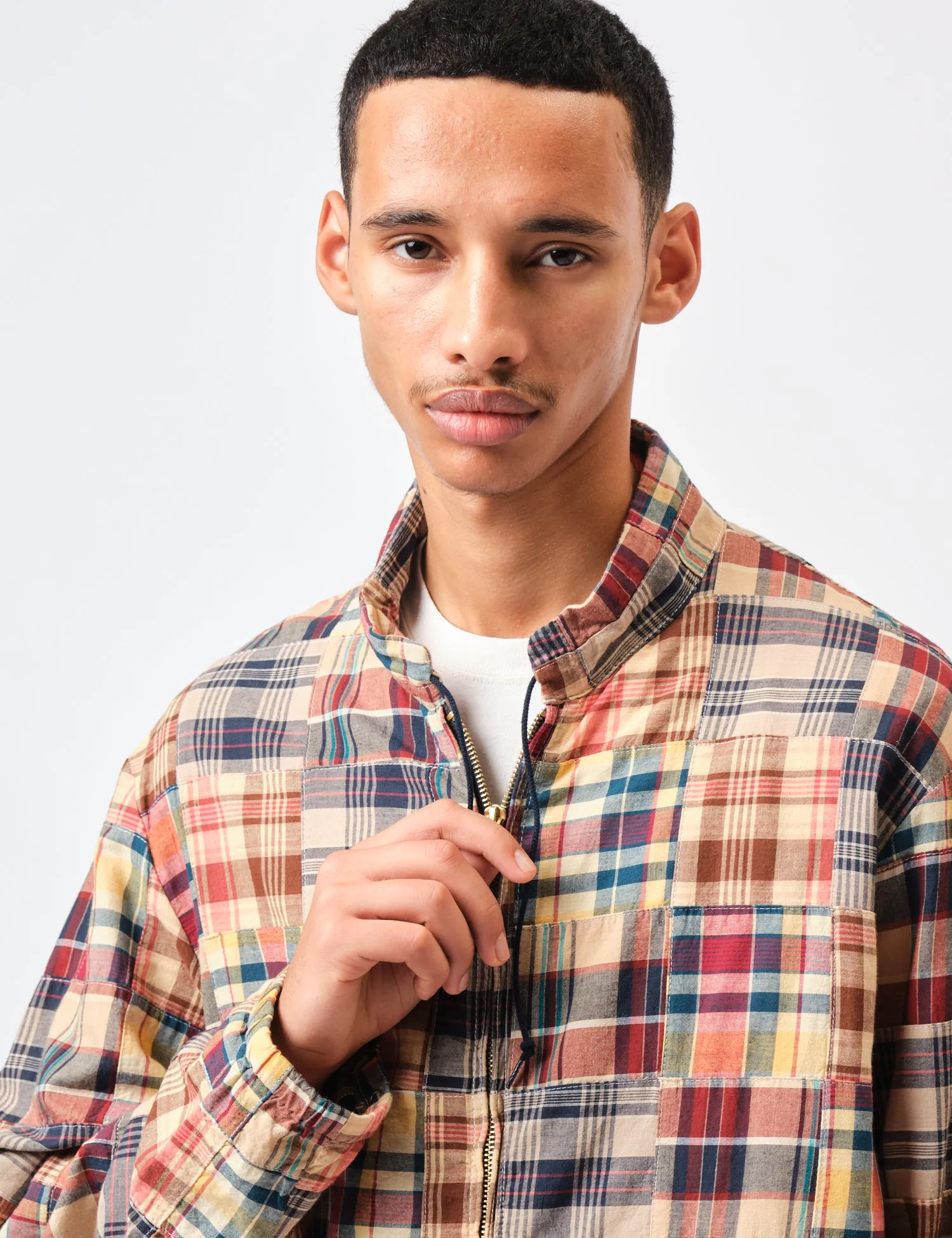 Beams Plus Swing Jacket Patchwork Madras - Beige sold by Article London product image thumbnail 2