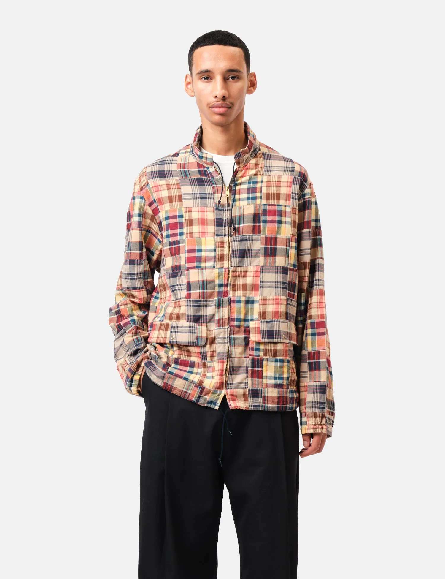 Beams Plus Swing Jacket Patchwork Madras - Beige sold by Article London product image thumbnail 5
