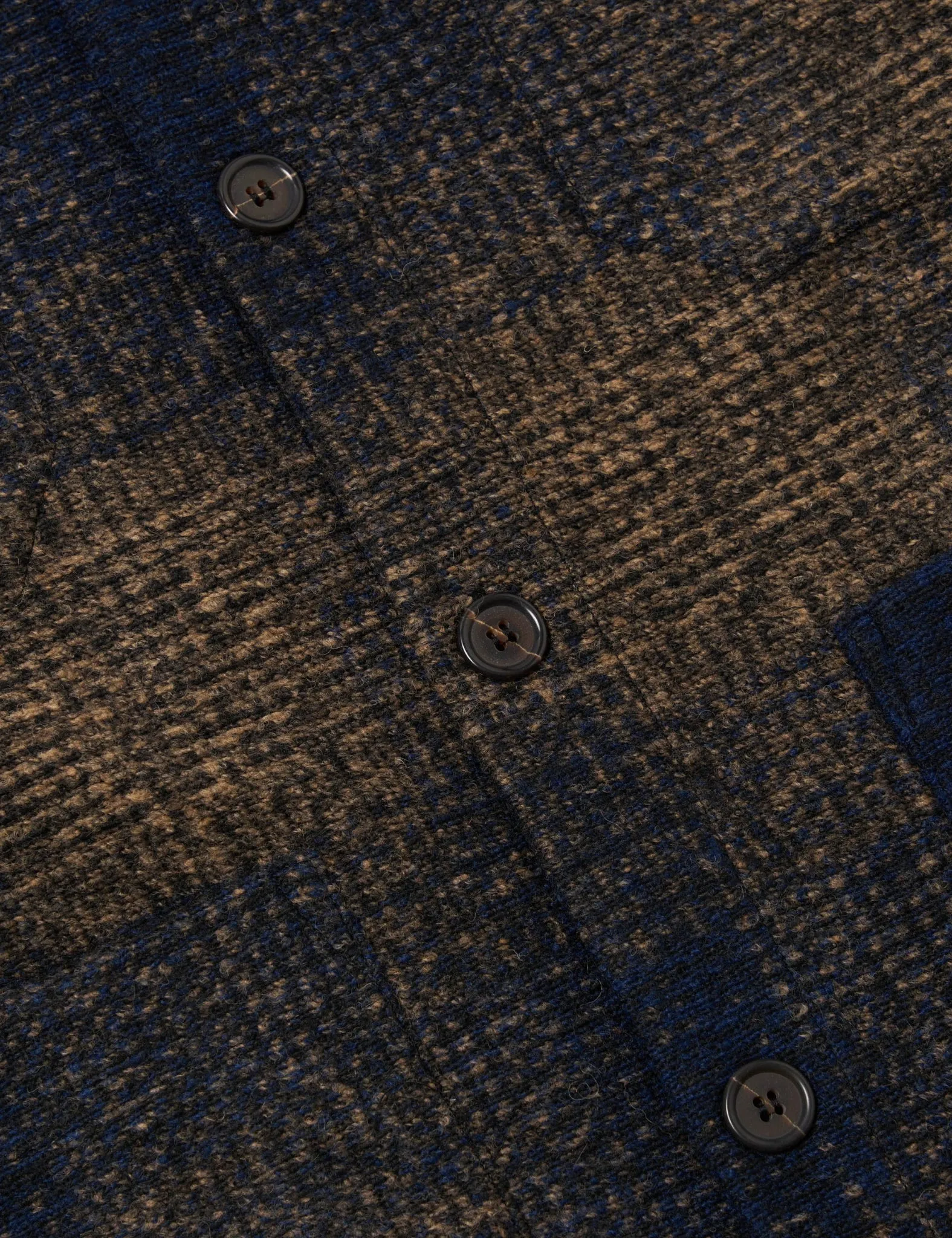 Universal Works Cardigan (Deca Check) - Navy Blue sold by Article London product image thumbnail 4