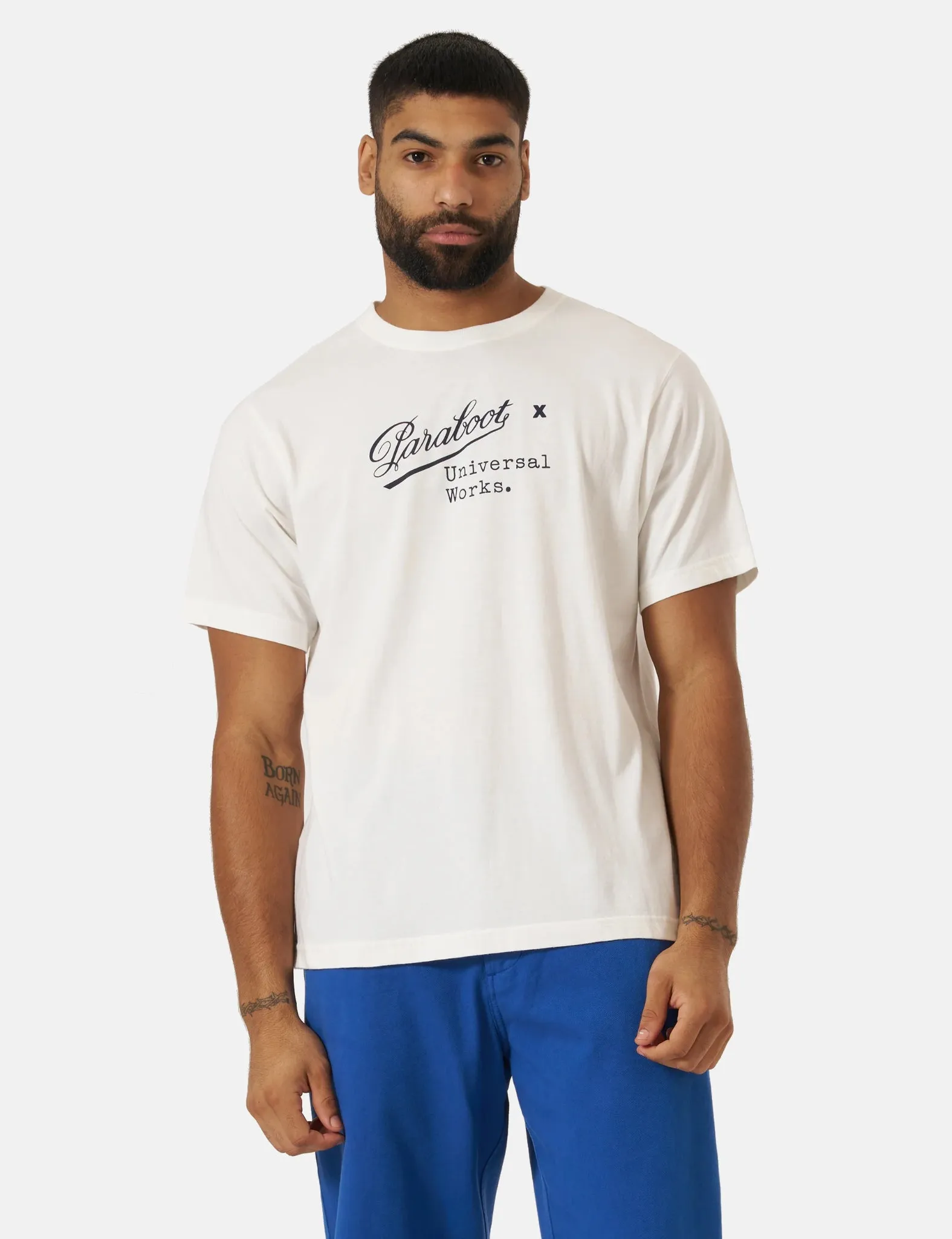 Universal Works x Paraboot Short Sleeve T-Shirt - Ecru sold by Article London