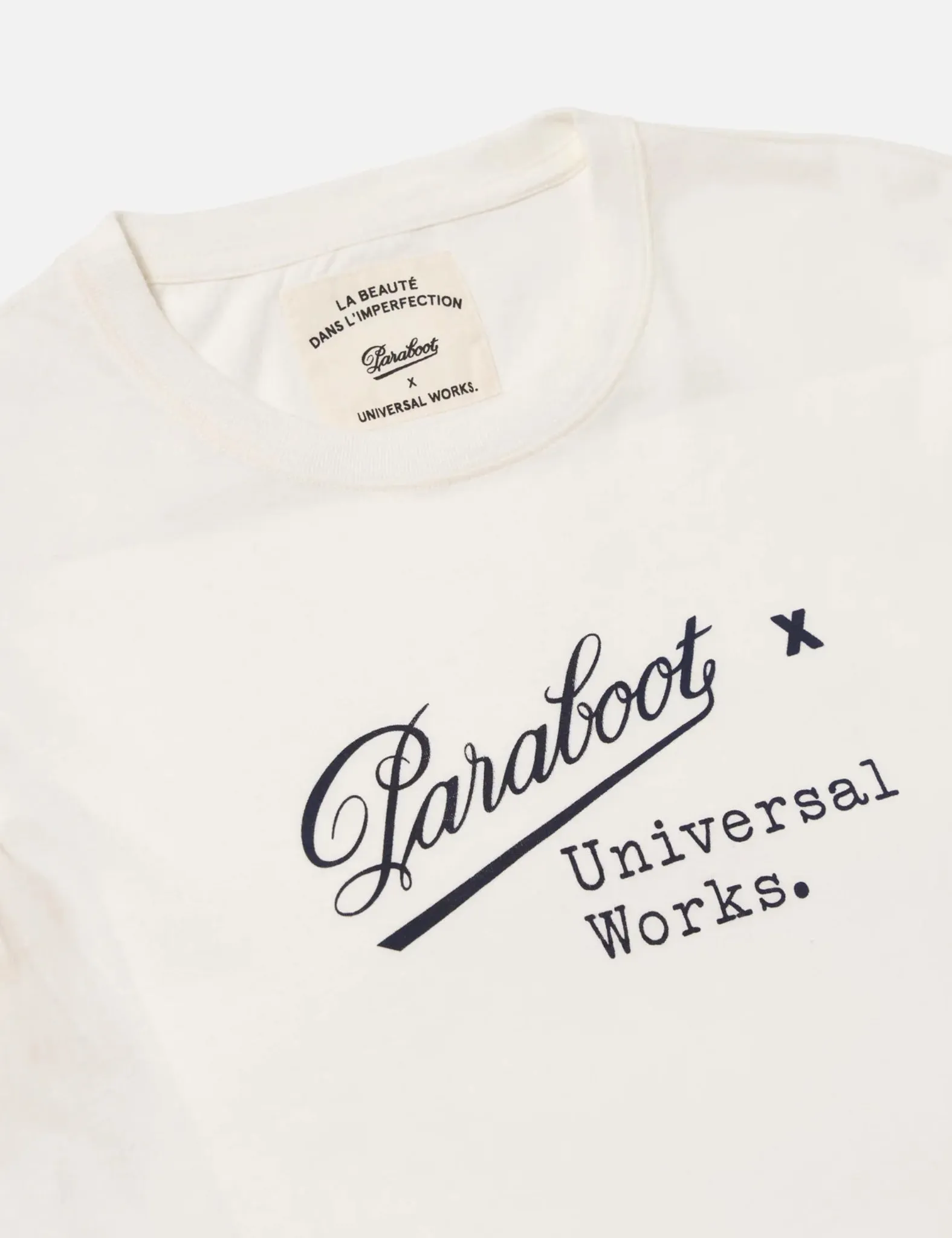 Universal Works x Paraboot Short Sleeve T-Shirt - Ecru sold by Article London product image thumbnail 4