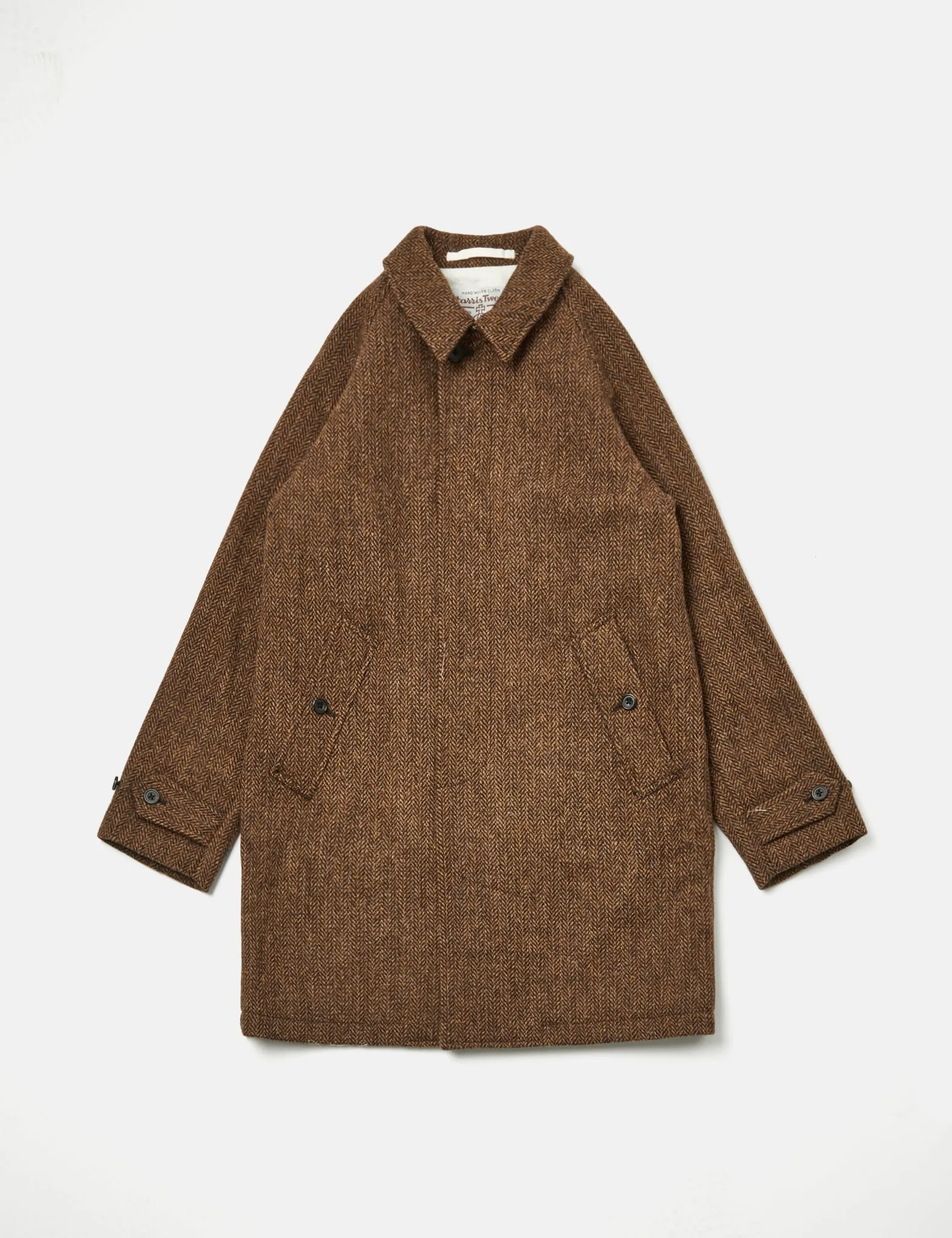 Beams Plus Bal Collar Coat Harris Tweed Coat - Mildblend