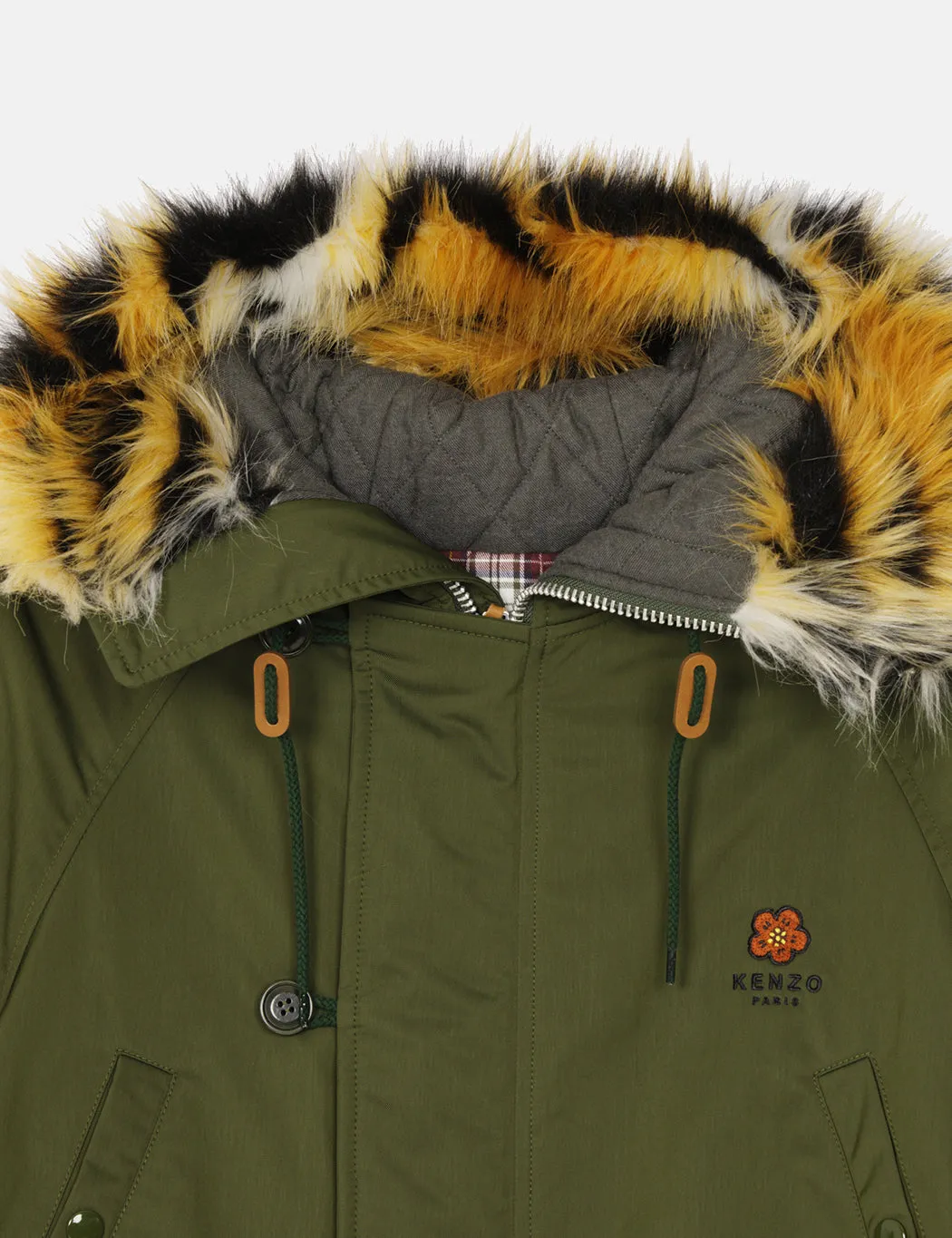 Kenzo Long Winter Parka - Dark Khaki Green sold by Article London product image thumbnail 2
