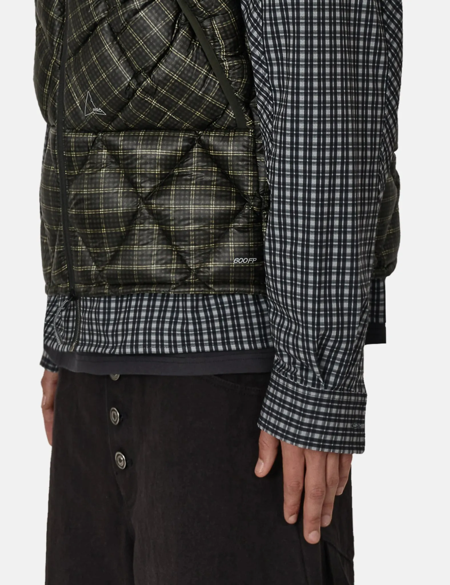 ROA Nuna 600 Fill Power Check Hooded Down Vest - Anthracite Grey sold by Article London product image thumbnail 2