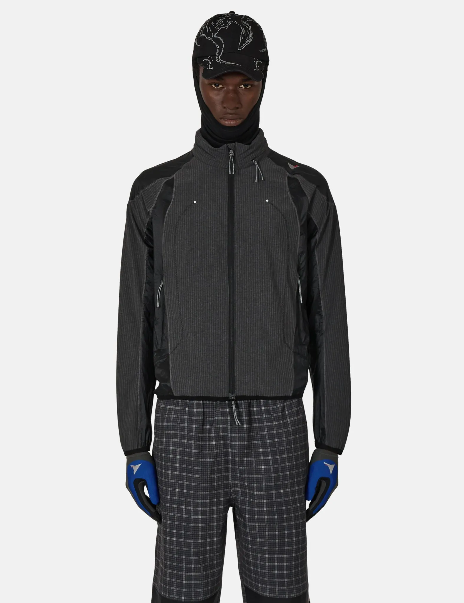 ROA Numb Pinstripe Hooded Wind Jacket - Black sold by Article London