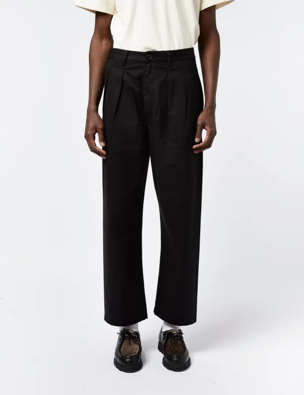 Universal Works Double Pleat Twill Pant - Black sold by Article London