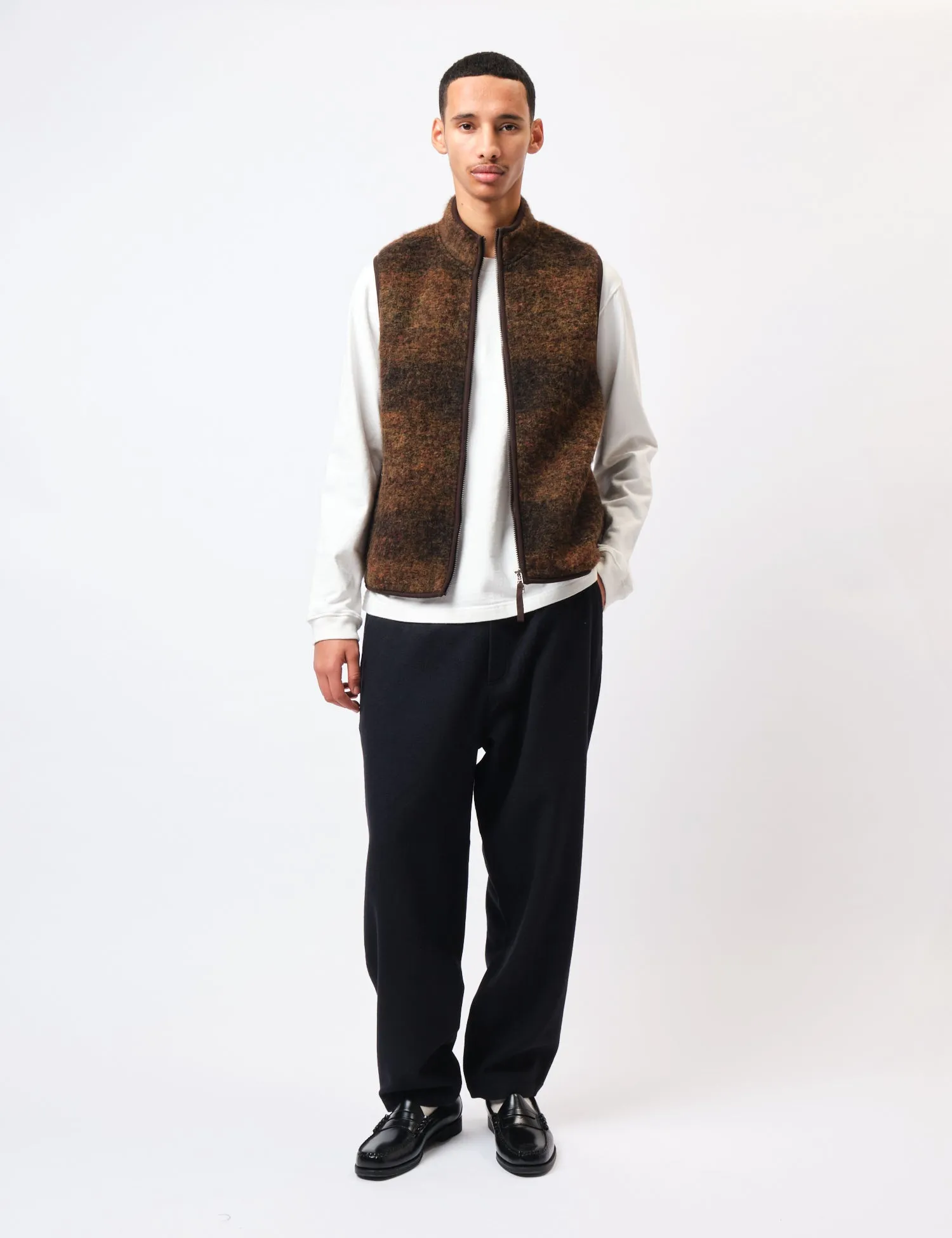 Universal Works Climbing Gilet (Alps Fleece) - Brown sold by Article London product image thumbnail 3