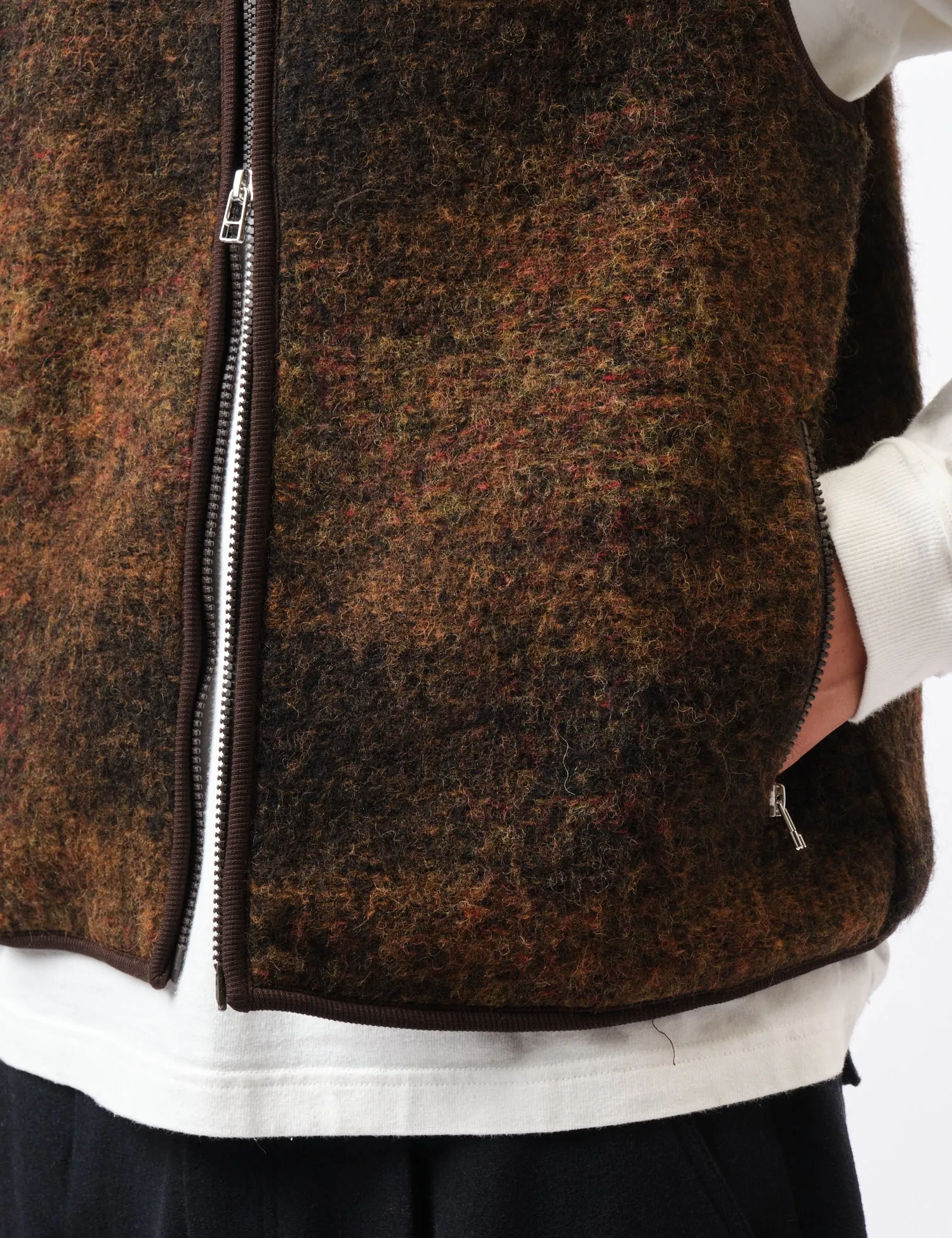 Universal Works Climbing Gilet (Alps Fleece) - Brown sold by Article London product image thumbnail 2