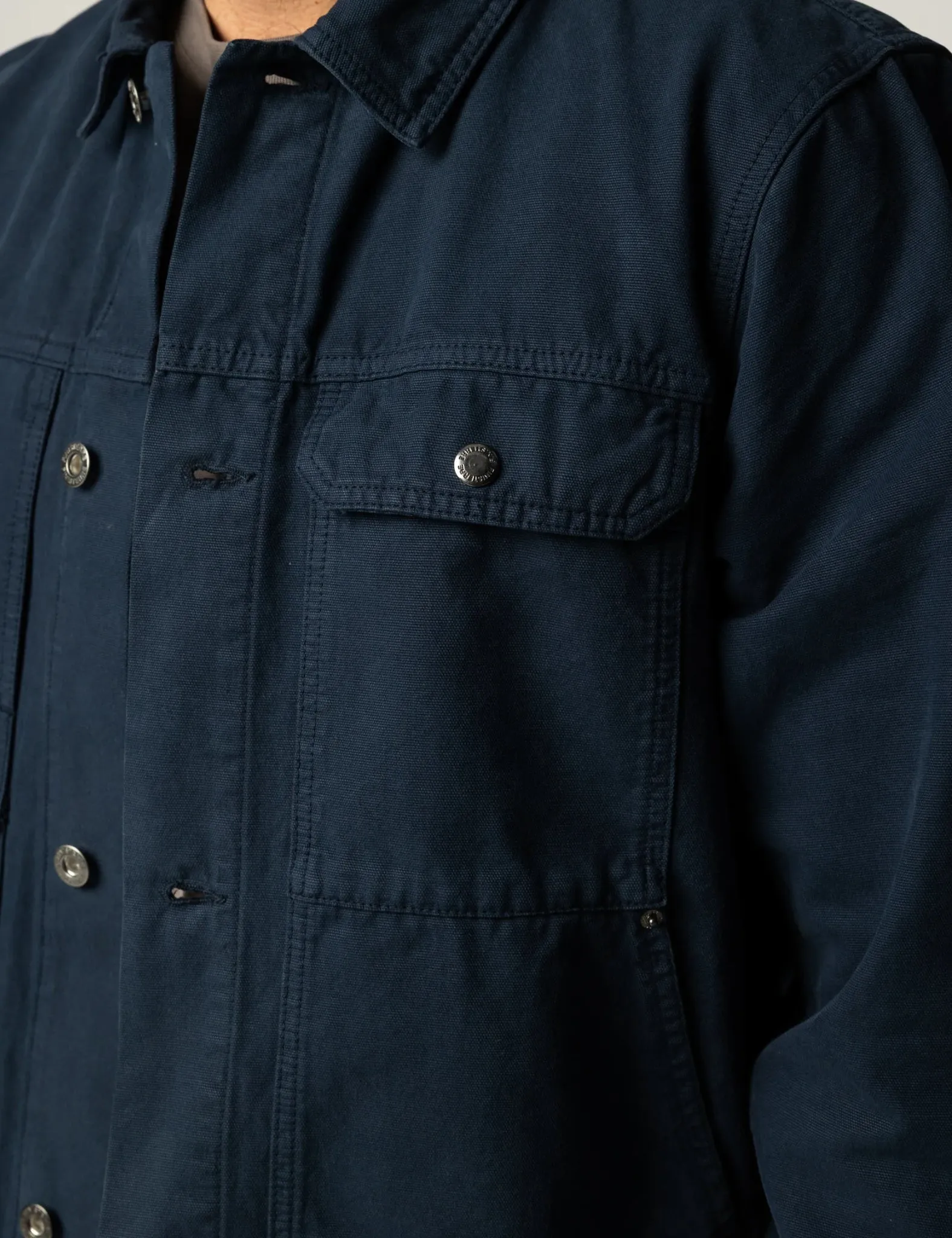 Finisterre Basset Trucker Jacket - Navy Blue sold by Article London product image thumbnail 4