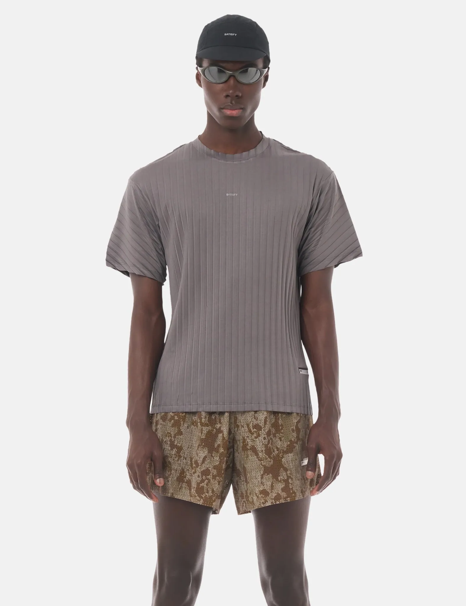 Satisfy AuraLite Pleated T-Shirt - Granite Grey sold by Article London