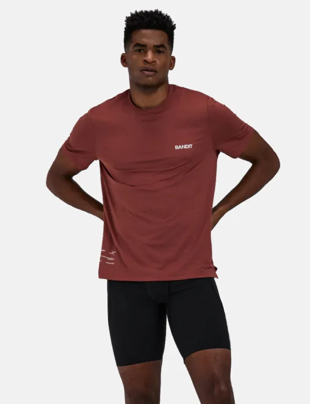 Bandit Men's Micromesh Run T-Shirt - Mahogany Brown made by Article London
