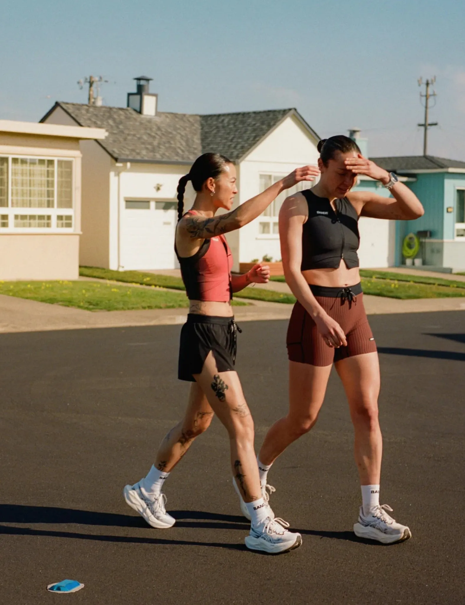 Bandit Women's Striped Cadence 5" Compression Shorts - Mahogany Brown sold by Article London product image thumbnail 2