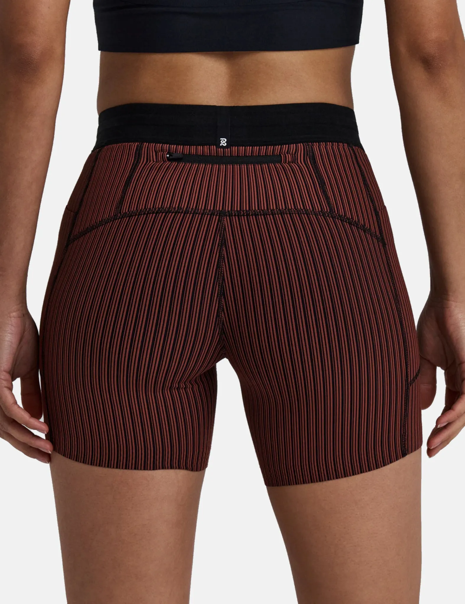 Bandit Women's Striped Cadence 5" Compression Shorts - Mahogany Brown sold by Article London product image thumbnail 4