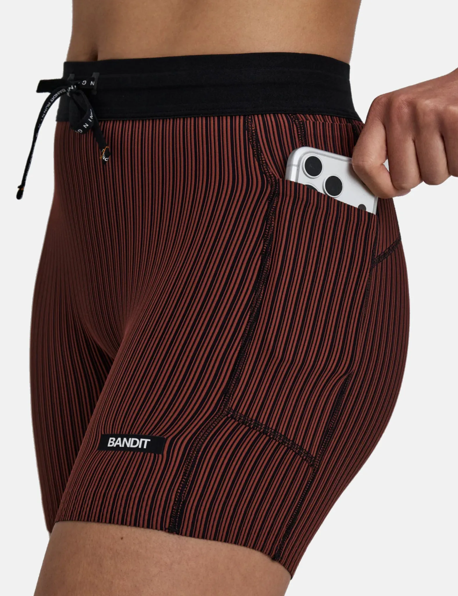 Bandit Women's Striped Cadence 5" Compression Shorts - Mahogany Brown sold by Article London product image thumbnail 3