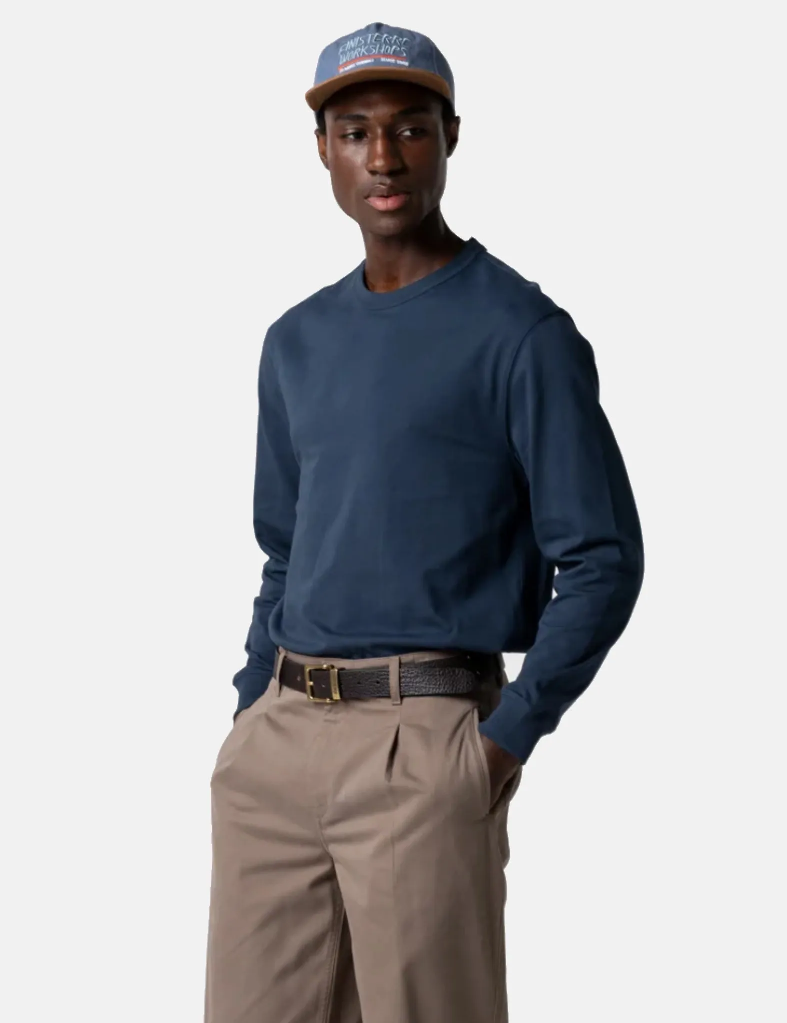 Finisterre Daymark Long Sleeve Tee - Navy Blue sold by Article London product image thumbnail 2