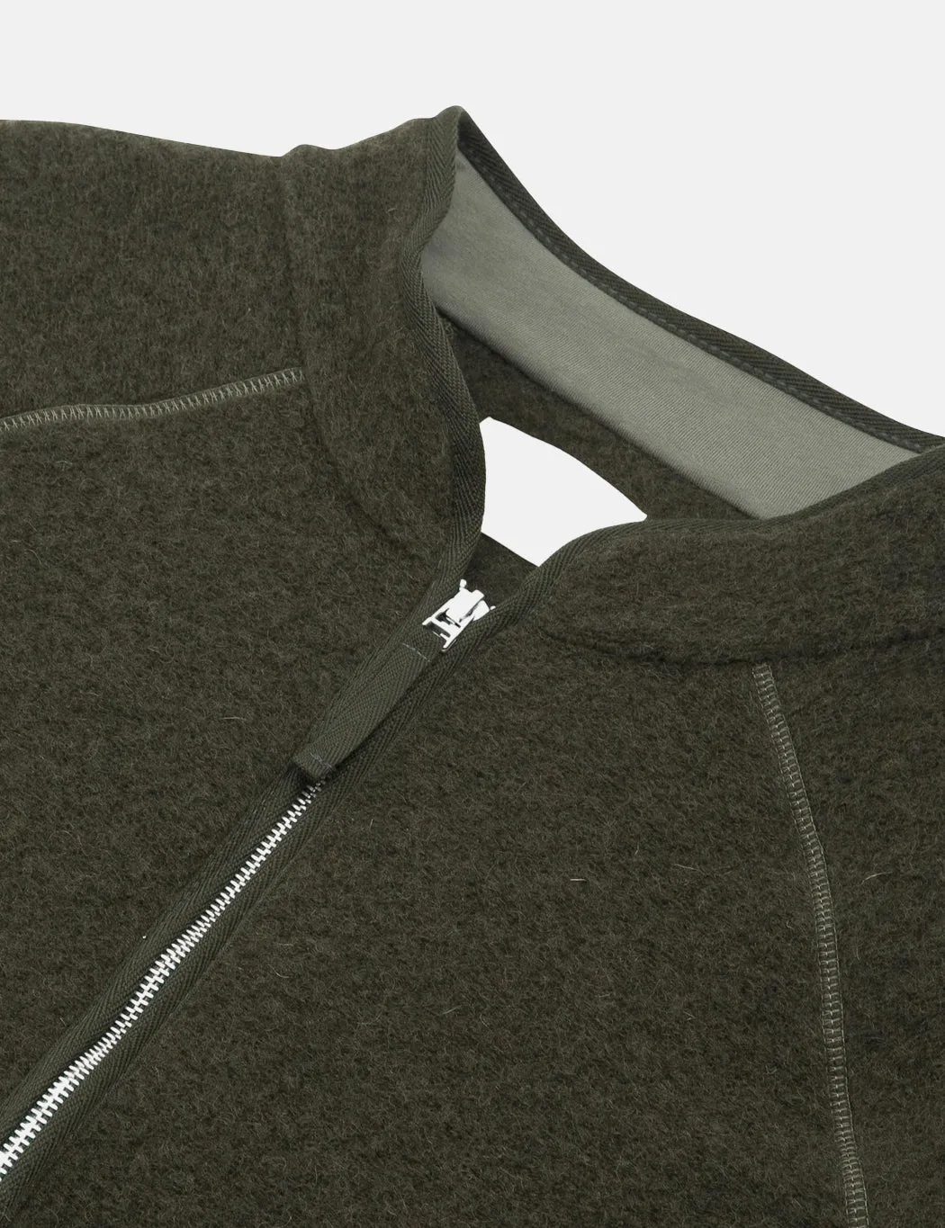 Folk Boxy Puzzle Fleece (Wool Mix) - Olive Green sold by Article London product image thumbnail 5