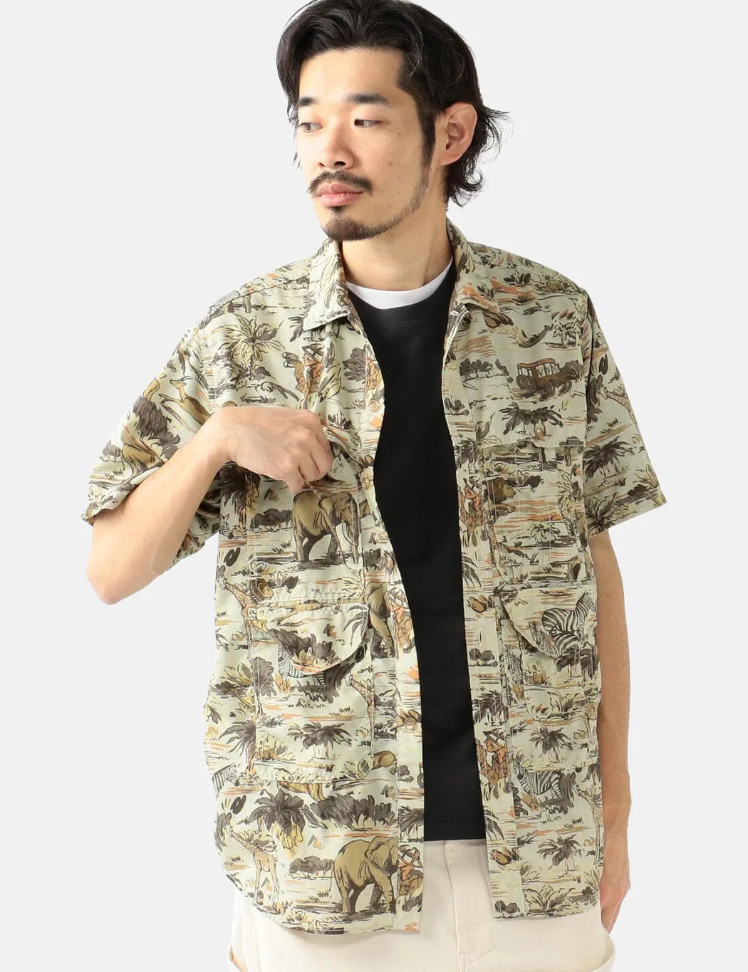 Beams Plus Adventure Shirt II (Print) - Safari sold by Article London