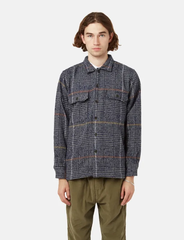 Universal Works Long Sleeve Utility Shirt - Navy Blue sold by Article London