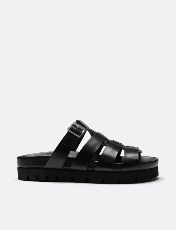 Womens Grenson Daphne Slides (Colorado) - Black sold by Article London