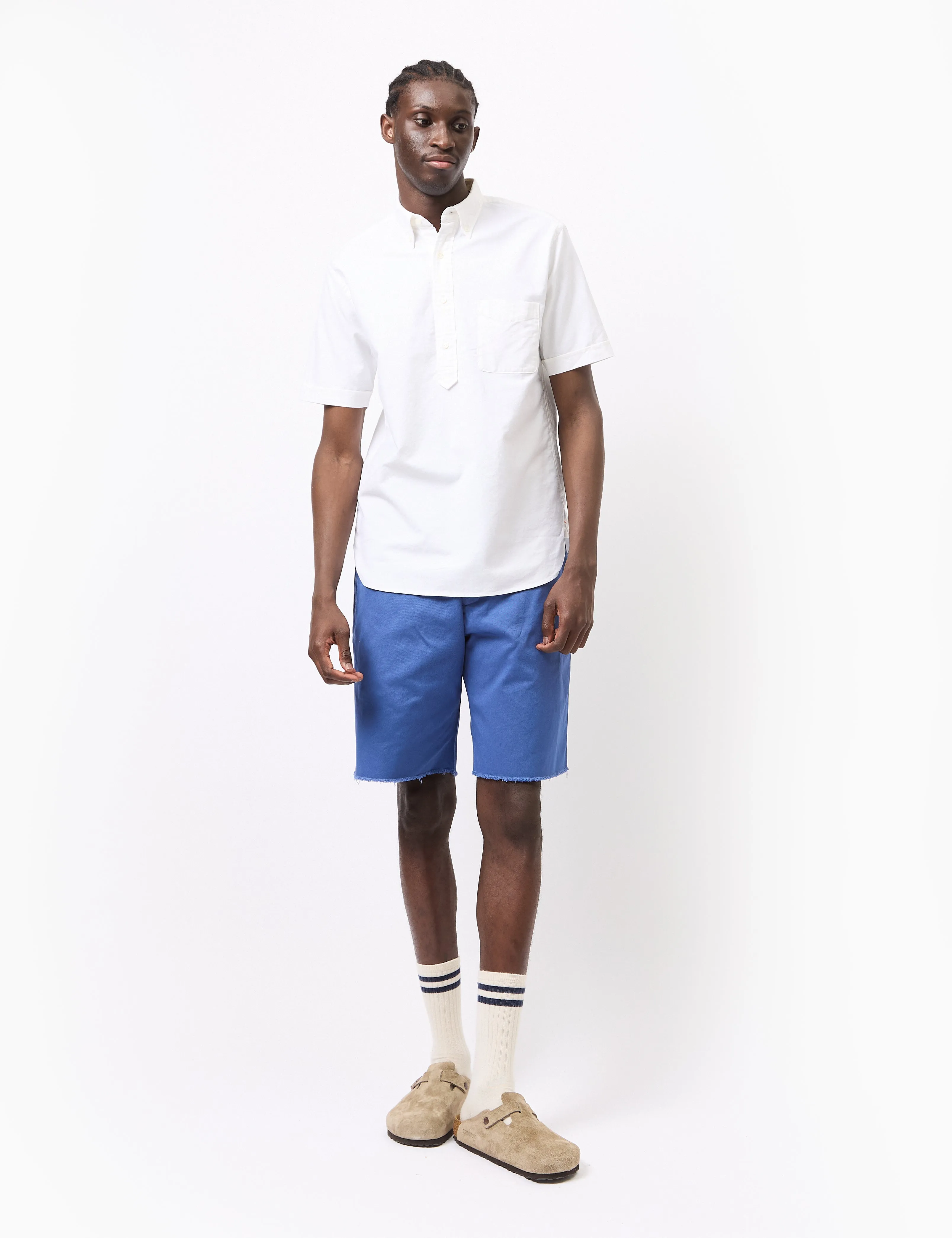 Beams Plus B.D. Pullover Short Sleeve Oxford Shirt - White sold by Article London product image thumbnail 3
