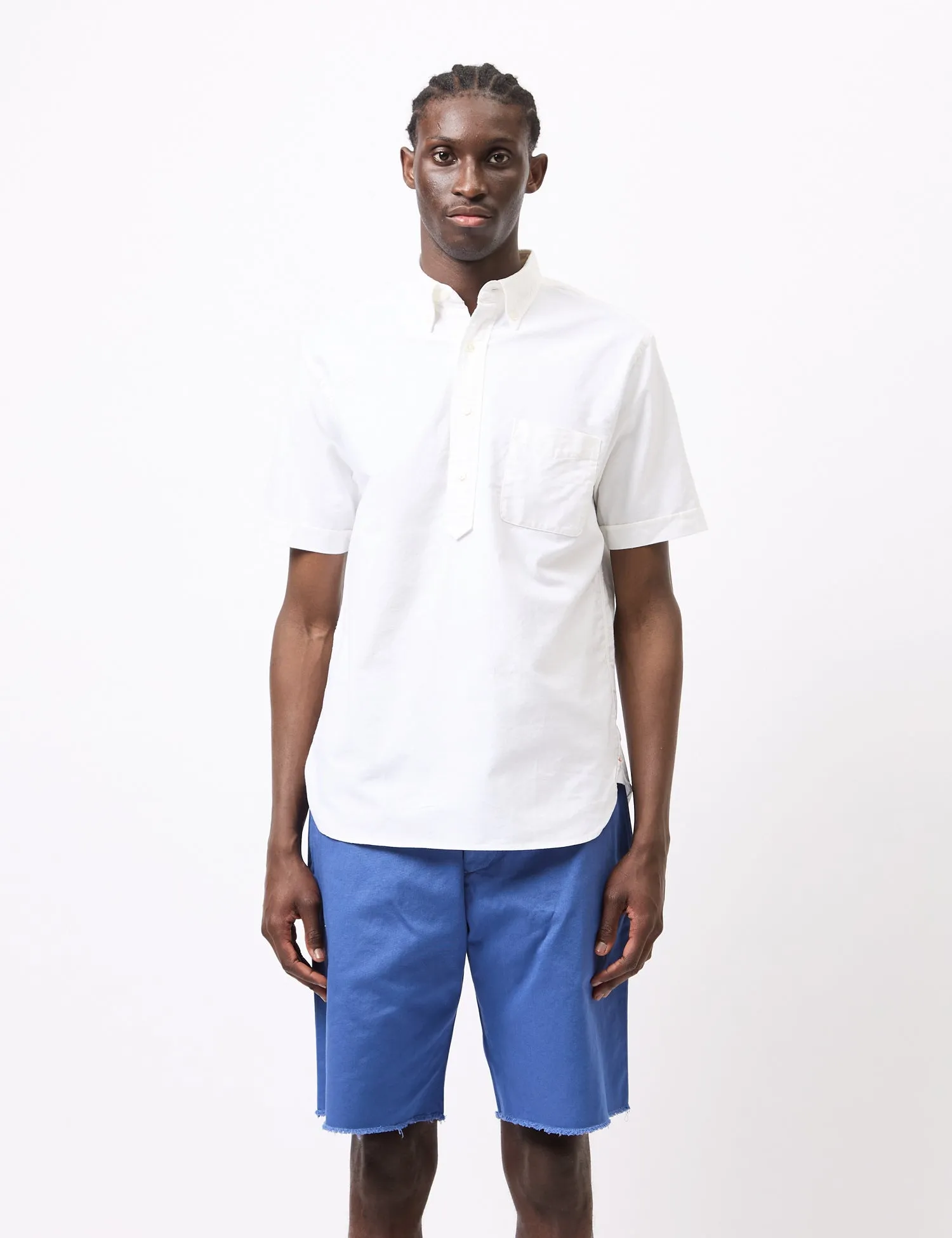Beams Plus B.D. Pullover Short Sleeve Oxford Shirt - White sold by Article London