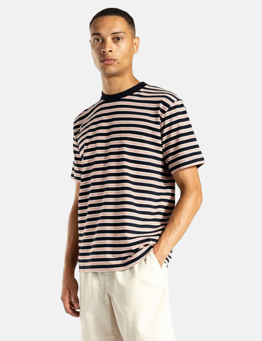 Norse Projects Johannes Nautical Stripe T-Shirt - Dark Navy Blue sold by Article London