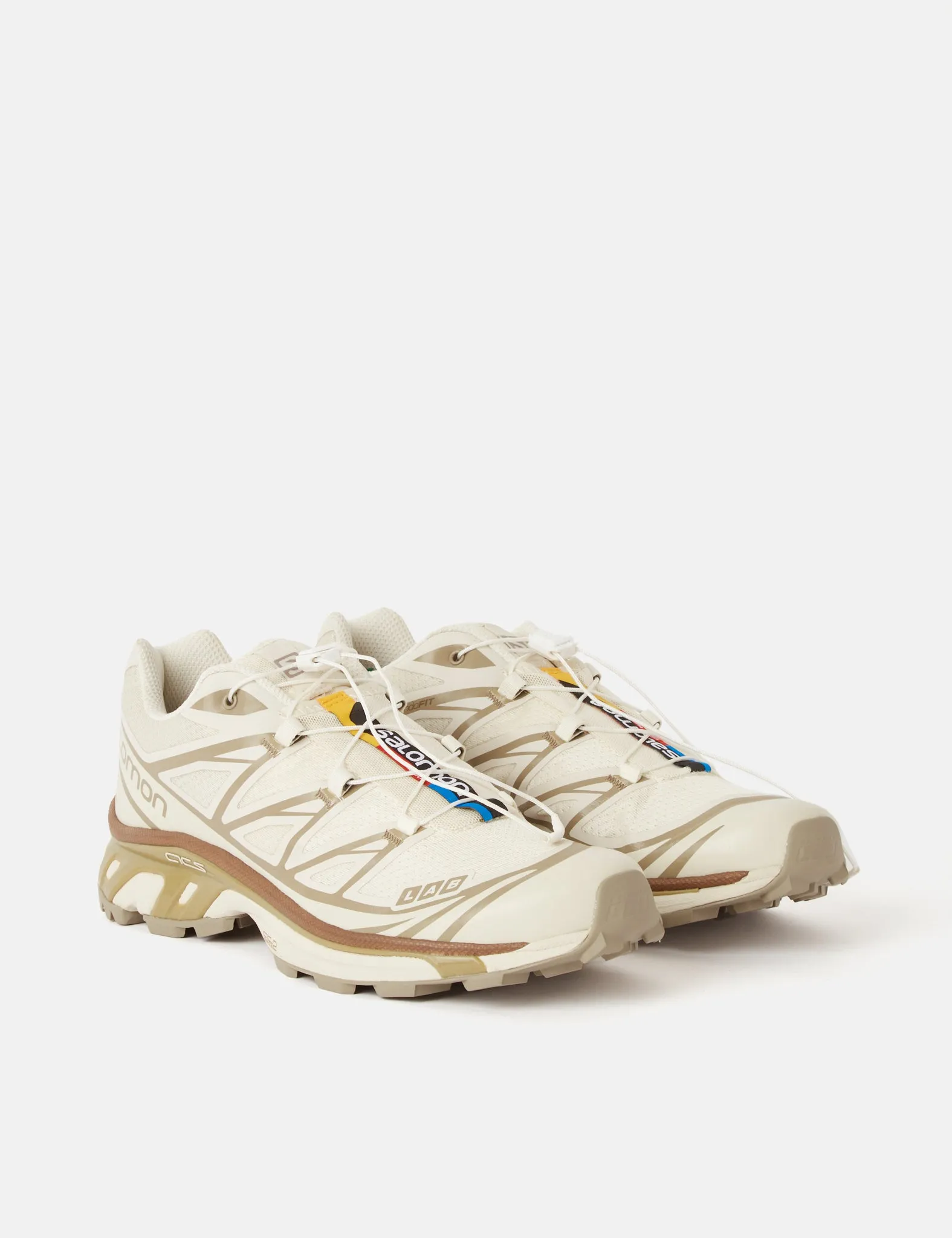Salomon XT-6 Trainers - Turtledove/Vintage Khaki/Kelp sold by Article London product image thumbnail 3