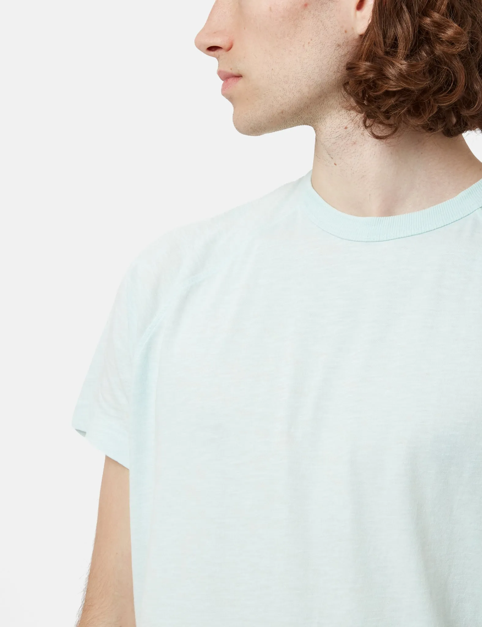 YMC Television Raglan T-Shirt (Organic Cotton) - Light Blue sold by Article London product image thumbnail 2