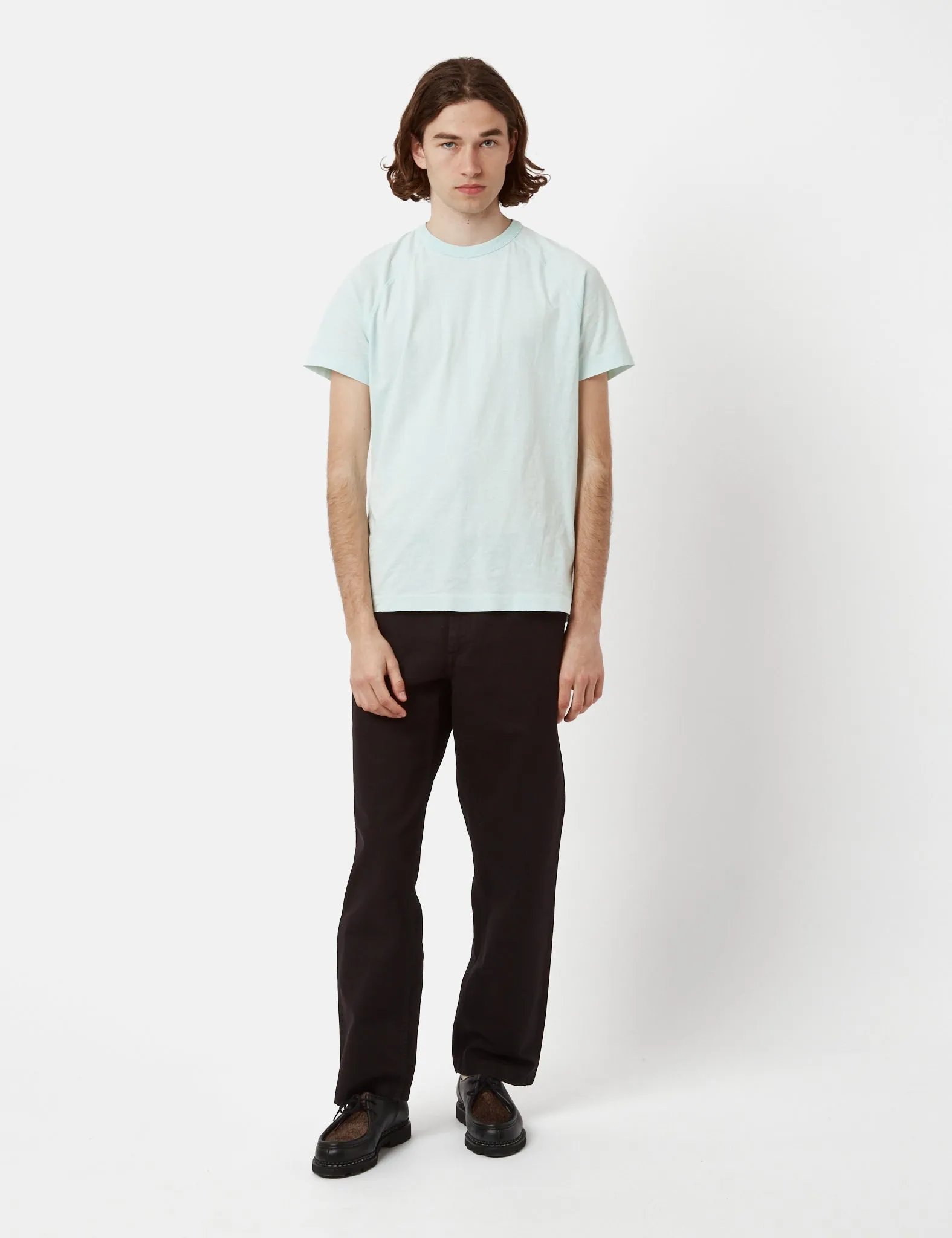 YMC Television Raglan T-Shirt (Organic Cotton) - Light Blue sold by Article London product image thumbnail 4