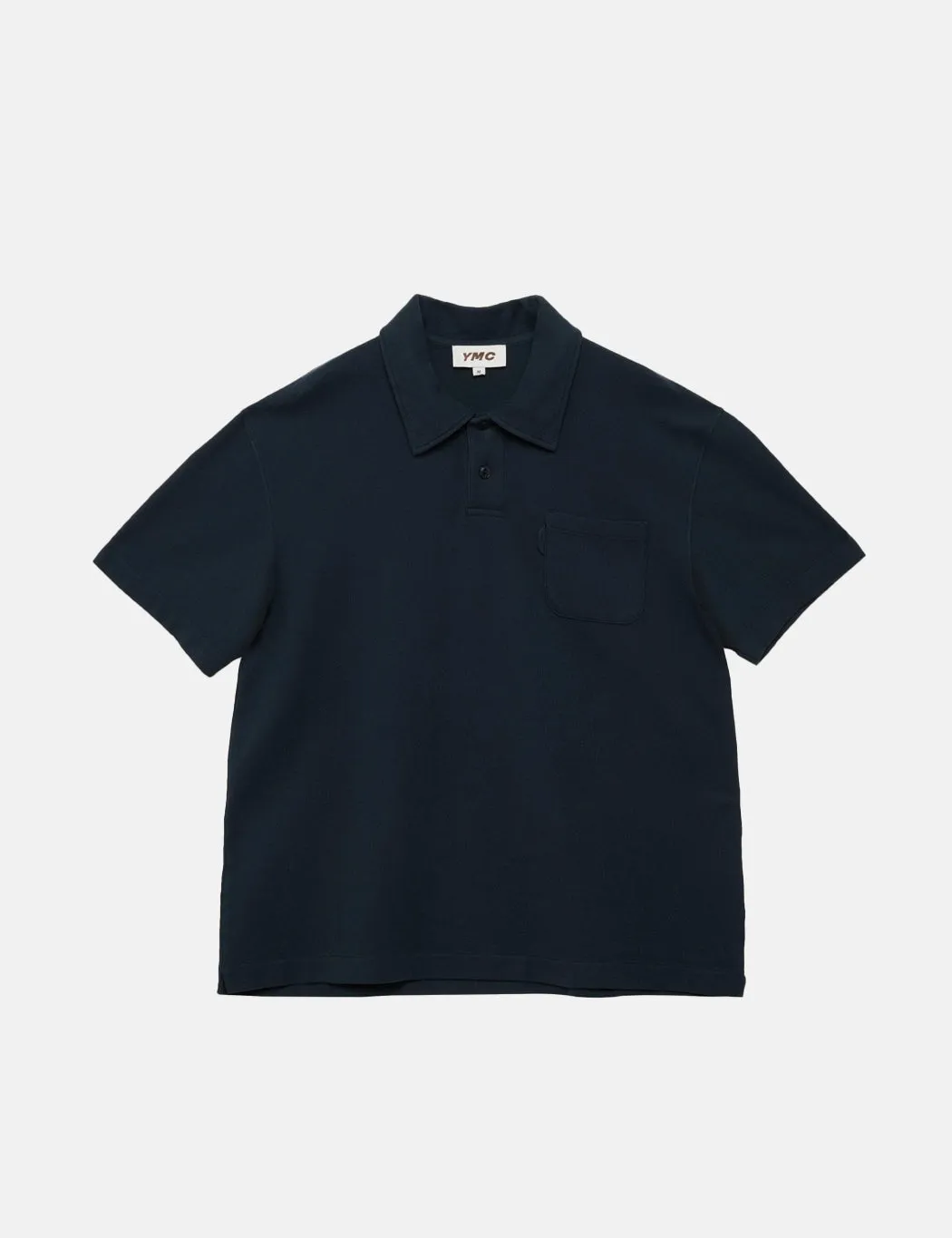 YMC Earth Polo T-Shirt (Organic) - Navy Blue sold by Article London product image thumbnail 5