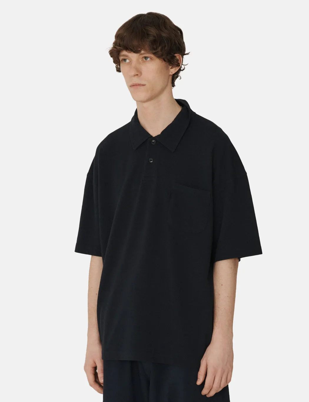 YMC Earth Polo T-Shirt (Organic) - Navy Blue sold by Article London product image thumbnail 2