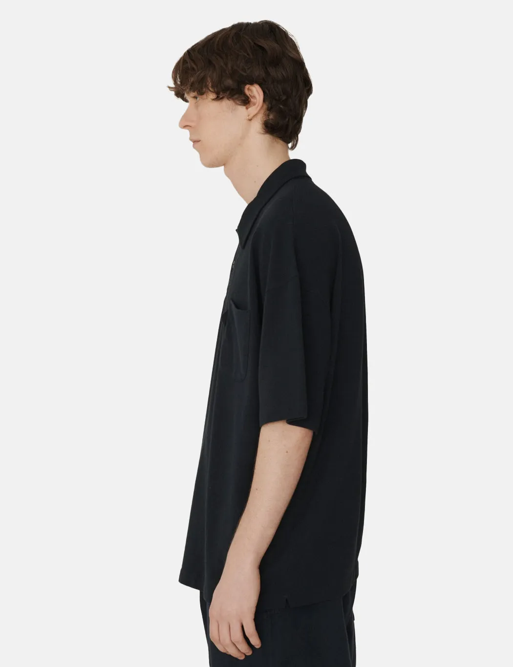 YMC Earth Polo T-Shirt (Organic) - Navy Blue sold by Article London product image thumbnail 3