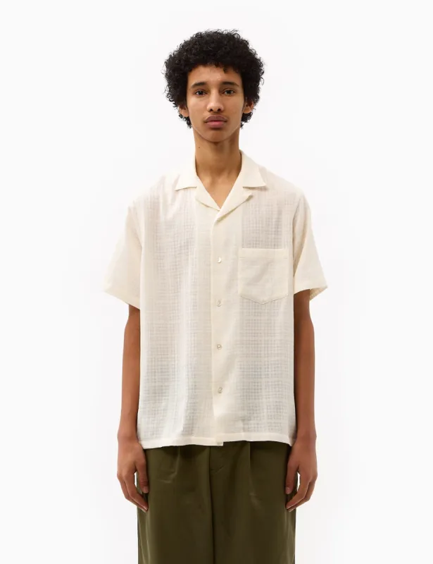 Portuguese Flannel Grain Cotton Short Sleeve Shirt - White sold by Article London